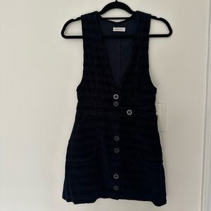 Navy Corduroy Vest Dress